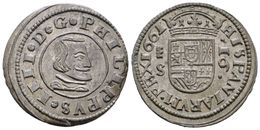 507 FELIPE IV. 16 Maravedís. 1661. Segovia S. Cal-1507; J.S. M-506. Ae. 3,54g. Magnífico Ejemplar Conservando Parte De S - Andere & Zonder Classificatie