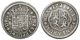 524 FELIPE V. 1 Real. 1721. Segovia F. Cal-1690. Ar. 2,84g. MBC-. - Otros & Sin Clasificación