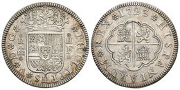 527 FELIPEV. 2 Reales. 1723. Segovia F. Doble Roel Acotando Las Siglas Y El Valor. Cal-1404. Ar. 5,72g. Tono. EBC-/MBC+. - Otros & Sin Clasificación