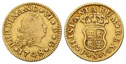 540 FERNANDO VI. 1/2 Escudo. 1748. Sevilla PJ. Cal-261. Au. 1,75g. MBC. - Altri & Non Classificati