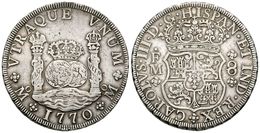 552 CARLOS III. 8 Reales. 1770. México FM. ¿Columnario?. Cal-910. Ar. 26,82g. MBC. - Altri & Non Classificati