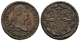 563 CARLOS IV. 2 Maravedís. 1801. Segovia. Cal-1533. Ae. 2,62g. MBC+. - Otros & Sin Clasificación