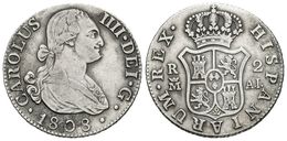 567 CARLOS IV. 2 Reales. 1808. Madrid AI. Cal-980. Ar. 5,84g. MBC+. - Andere & Zonder Classificatie