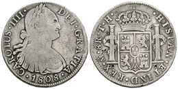 577 CARLOS IV. 8 Reales. 1808. México TH. Cal-709. Ar. 26,50g. MBC-/MBC. - Altri & Non Classificati