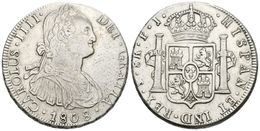 579 CARLOS IV. 8 Reales. 1808. Potosí PJ. Cal-732. Ar. 27,02g. MBC+. - Sonstige & Ohne Zuordnung