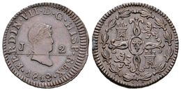 588 FERNANDO VII. 2 Maravedís. 1819. Jubia J. Cal-1586. Ae. 2,35g. MBC+/EBC-. - Altri & Non Classificati