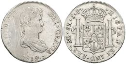 608 FERNANDO VII. 8 Reales. 1819. Lima JP. Cal-487. Ar. 26,94g. Dos Rayas En Anverso. MBC. - Altri & Non Classificati