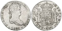 610 FERNANDO VII. 8 Reales. 1821. Lima JP. Cal-489. Ar. 27,18g. Limpiada. MBC-/MBC. - Altri & Non Classificati