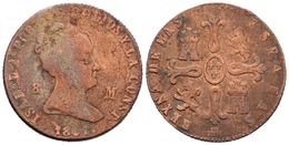 621 ISABEL II. 8 Maravedís. 1841. Segovia. Falsa De época. Cal-496. Ae. 8,75g. BC. - Otros & Sin Clasificación