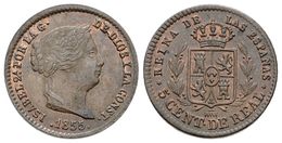 623 ISABEL II. 5 Céntimos De Real. 1855. Segovia. Cal-612. Ae. 1,81g. EBC-. - Otros & Sin Clasificación