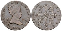 639 ISABEL II. 8 Maravedís. 1850. Segovia. Cal-506. Ae. 10,43g. MBC. - Andere & Zonder Classificatie