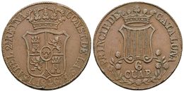 646 ISABEL II. 6 Cuartos. 1876. Barcelona. Flores De 7 Pétalos. Cal-698. Ae. 14,42g. MBC-. - Altri & Non Classificati