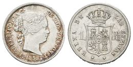 650 ISABEL II. 1 Real. 1859/7. Madrid. Cal-421 Var. Ar. 1,25g. Bonita Pátina. EBC. - Andere & Zonder Classificatie