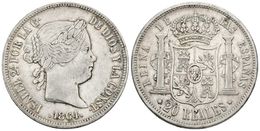 665 ISABEL II. 20 Reales. 1864. Madrid. Cal-186. Ar. 25,86g. MBC/MBC+. - Altri & Non Classificati