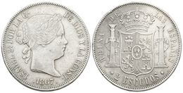 666 ISABEL II. 2 Escudos. 1867. Madrid. Cal-204. Ar. 25,90g. MBC+. - Otros & Sin Clasificación