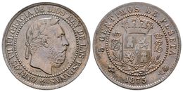 683 CARLOS VII. 5 Céntimos. 1875. Bruselas. Cal-10. Ae. 4,86g. MBC+. - Other & Unclassified