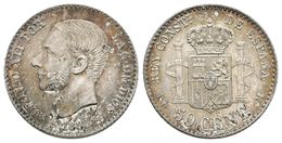 689 ALFONSO XII. 50 Céntimos. 1880. Madrid MSM. Cal-63. Ar. 2,51g. EBC. - Andere & Zonder Classificatie