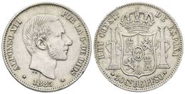 700 ALFONSO XII. 50 Centavos De Peso. 1885. Manila. Cal-86. Ar. 12,99g. MBC/MBC+. - Otros & Sin Clasificación