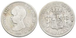 723 ALFONSO XIII. 1 Peseta. 1889 *__-89. Madrid MPM. Cal-36. Ar. 4,80g. BC-/BC+. - Otros & Sin Clasificación