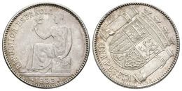 742 II REPUBLICA. 1 Peseta. 1933 *3-4. Reverso Girado 45 Grados. Cal-1. Ar. 4,99g. MBC+. - Altri & Non Classificati