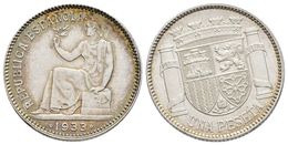 743 II REPUBLICA. 1 Peseta. 1933 *3-4. Reverso Girado 355 Grados. Cal-1. Ar. 4,96g. EBC+. - Andere & Zonder Classificatie