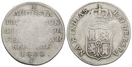 779 FERNANDO VII. Medalla De Proclamación. Módulo De 2 Reales. 1808. Nueva Granada. H-39. Ar. 6,41g. MBC-. Escasa. - Altri & Non Classificati