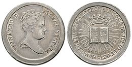 782 ISABEL II. Medalla De Proclamación De La Constitución. 1837. Barcelona. Ar. 7,41g. Pequeña Hoja En Anverso. MBC+/EBC - Andere & Zonder Classificatie