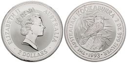 793 AUSTRALIA. 2 Dollars. 1993. Kookaburra. Km#179. Ar. 63,14g. Proof. - Autres & Non Classés