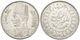 806 EGIPTO. 10 Piastres. AH 1356 (1937) Farouk. Km#368. Ar. 27.79g. Rayitas. EBC-. - Andere & Zonder Classificatie