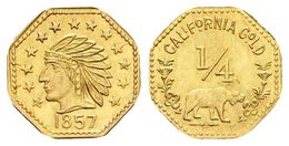 808 ESTADOS UNIDOS. ¼ Dollar (Octogonal). 1853. California. Au. 0,23g. EBC+. - Andere & Zonder Classificatie