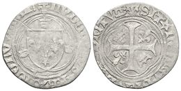 822 FRANCIA. Carlos VII. Troyes. Blanc Au Briquet. (1422-1461). Dy.522. Ve. 2,21g. MBC-. - Andere & Zonder Classificatie