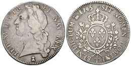 825 FRANCIA. Louis XV. Ecu. 1745. Nantes T. KM#512.20. Ar. 28,86g. Rayitas. MBC-. - Andere & Zonder Classificatie