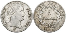 828 FRANCIA. Napoleón. 5 Francs. 1811. Paris A. Km#694.1. Ar. 24,91g. MBC. - Otros & Sin Clasificación