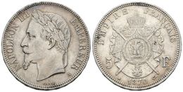 834 FRANCIA. Napoleón III. 5 Francs. 1870. Paris A. Km#799.1. Ar. 24,80g. EBC-. - Andere & Zonder Classificatie