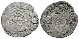 861 PORTUGAL. Fernando I. Pilarte Cruzado. (1367-1383). Roel Bajo El Primer Escudo. Gomes 08.03 J/o. Ve. 1,16g. Grieta.  - Andere & Zonder Classificatie