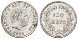 867 PORTUGAL. Carlos I. 100 Reis. 1891. Km#531; Gomes 06.04. Ar. 2,48g. MBC+. - Otros & Sin Clasificación