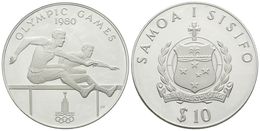 872 SAMOA. 10 Tala. 1980. Olimpiadas De 1980. Km#36. Ar. 31,68g. SC. - Andere & Zonder Classificatie