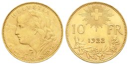 877 SUIZA. 10 Francs. 1922. Berna. Km#36. Au. 3,22g. EBC-. - Andere & Zonder Classificatie