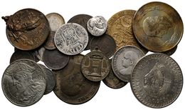 894 ESPAÑA. Lote Compuesto Por 25 Monedas Y Medallas Variadas, Conteniendo Denario De La República Romana, Variadas Mone - Sonstige & Ohne Zuordnung