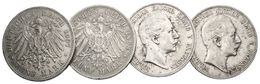 912 ESTADOS ALEMANES (Prusia). Lote Compuesto Por 4 Monedas De Wilhelm II. 5 Marks 1898-A, 1903-A, 1904-A Y 1907-A. Ar.  - Sonstige & Ohne Zuordnung