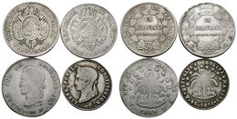 915 BOLIVIA. Lote Compuesto Por 1 Boliviano 1872, Potosí (Dos Tipos), 4 Soles 1858 FJ Y 8 Soles 1862 Falsos De Epoca. Ar - Autres & Non Classés