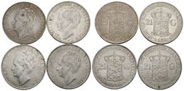 925 HOLANDA. Lote Compuesto Por 4 Monedas De Wilhelmina. 2 1/2 Gulden 1929, 1930, 1938 Y 1939. Ar. MBC+/EBC-. - Other & Unclassified