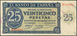 949 25 Pesetas. 21 De Noviembre De 1936. Banco De España, Burgos. Serie P. (Edifil 2017: 419a). SC. - Altri & Non Classificati