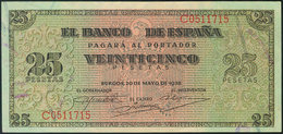 956 25 Pesetas. 20 De Mayo De 1938. Banco De España, Burgos. Serie C. (Edifil 2017: 430a). SC. - Sonstige & Ohne Zuordnung