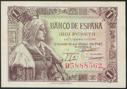 964 1 Peseta. 15 De Junio De 1945. Serie B. (Edifil 2017: 448a). SC-. - Otros & Sin Clasificación