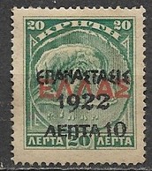 1 Timbres - Grèce - Taxe - 1923 - 10/5 - Télèphe Surchargé - Avec Trace De Charnière - - Ungebraucht