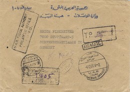 28977. Carta Aerea Certificada CAIRO (Egypt) 1968. Philatelic Office. Censor - Briefe U. Dokumente
