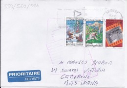 TP N° 559 + DIVERS  SUR LETTRE  DU 13.6.05  POUR LE BOTSWANA - Storia Postale