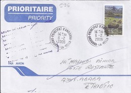 TP N° 596 SEUL SUR LETTRE DU 6.2.06 POUR L'ETHIOPIE - Cartas & Documentos