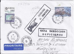 TP N° 597 + DIVERS SUR LETTRE DU 5.7.04 POUR L'URUGUAY - Lettres & Documents